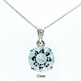 CZ Round Cut Pendant Small - Clear