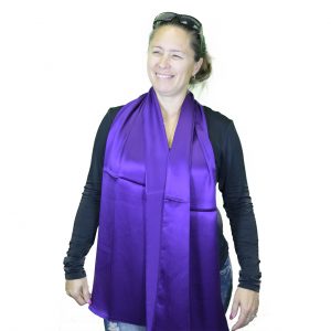 Tachyonized Pure Satin Silk Elegance Scarf - Purple